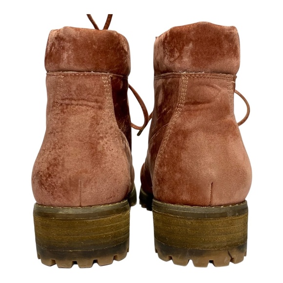 Mi.iM Sunset Velvet Lace-Up Boots Women’s Size 8.5 Wine Burgundy Ankle Booties - Picture 4 of 12